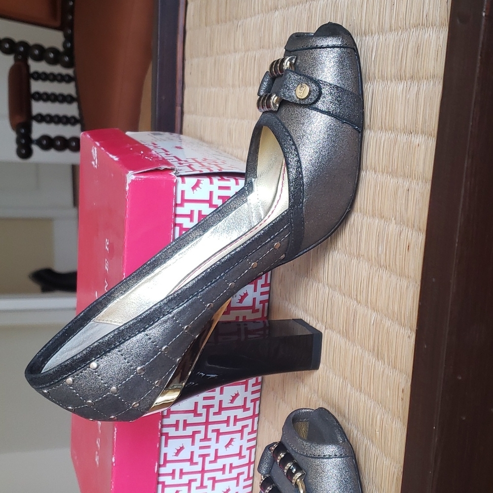Elaine Turner Open Toe Block Heels